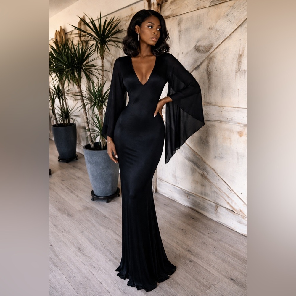 Jean Paul Gaultier Femme sheer  kimono maxi dress